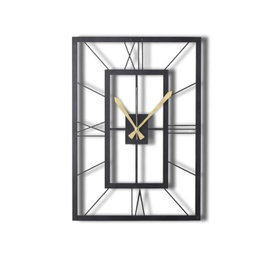 Wallity Reloj de Pared Decorativo de Metal November XL 70x49 cm Negro Elegante para Salón y Dormitorio